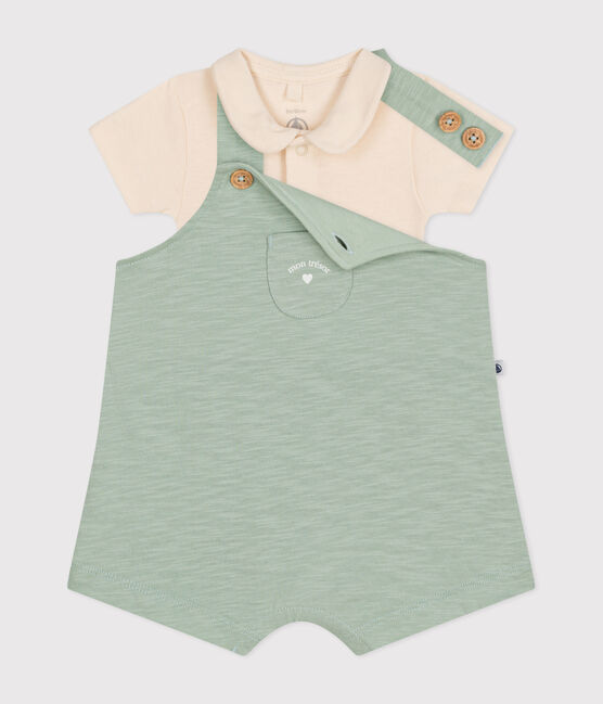 Babies' Slub Jersey Dungaree Set HERBIER green