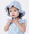 Baby girls' printed poplin floppy hat MARSHMALLOW blue/PORCELANA