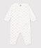 Babies' footless heart-print velour pyjama suit white/multicolor