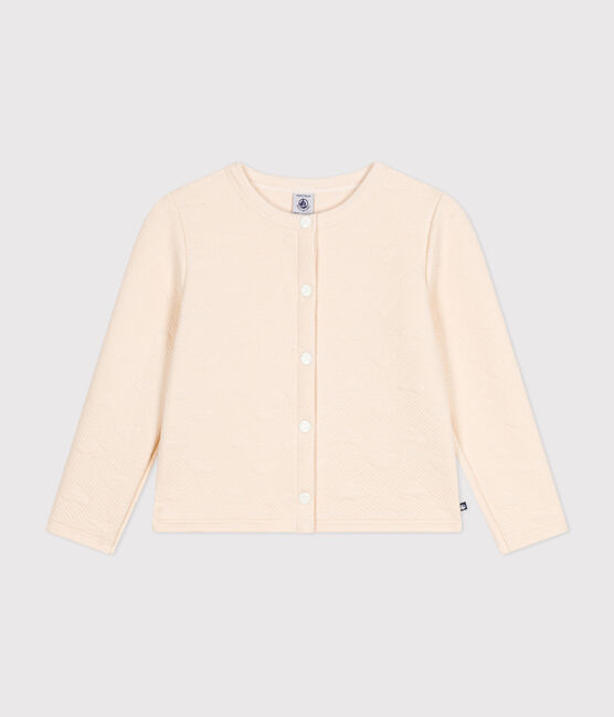 Girls' tube knit cardigan AVALANCHE Ecru