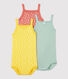Floral Cotton Bodysuits with Straps - 3-Pack