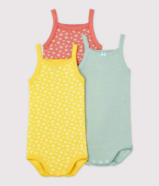 Floral Cotton Bodysuits with Straps - 3-Pack variante 1
