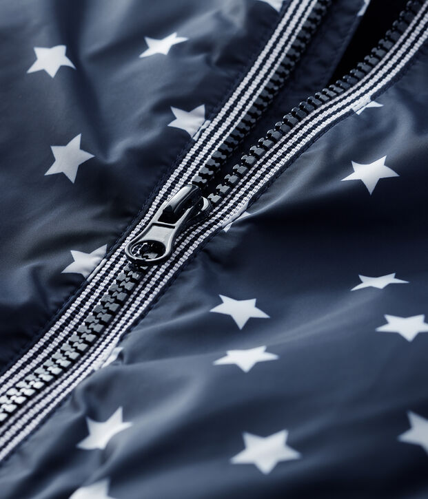 Unisex baby's blouse with print blue/white