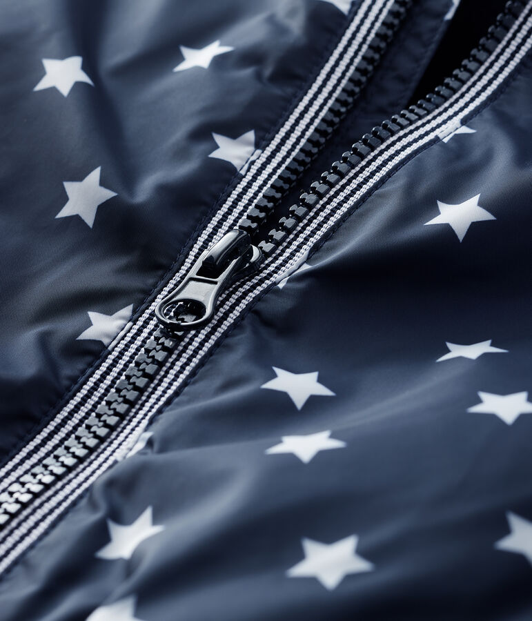 Unisex baby's blouse with print blue/white