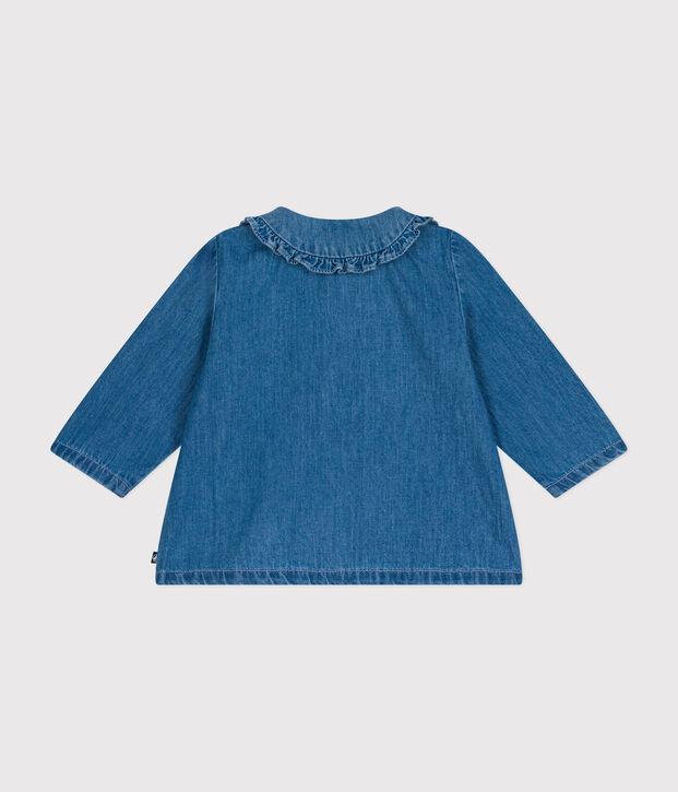 Babies' lightweight denim blouse blue