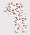 Babies' sweatshirt and trousers set in cotton with a flower print. Ecru/multicolor