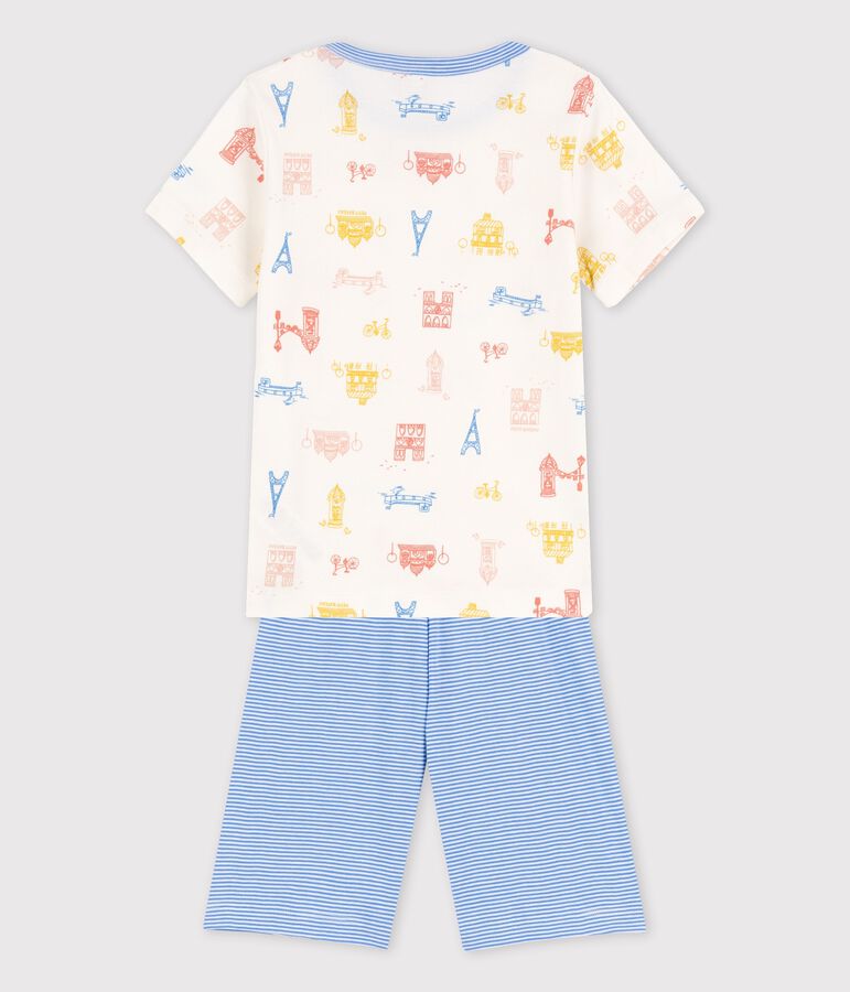 Boys' Paris Cotton Short Pyjamas white/multicolor