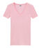 Women's original rib V-neck T-shirt BABYLONE pink