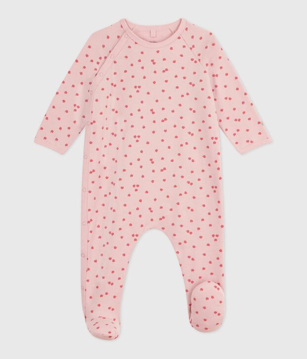 Babies' printed brushed fleece pyjama suit pink/multicolor