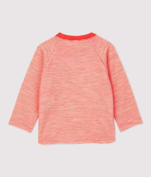 Babies' Wool/Cotton T-Shirt orange/white