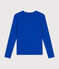 Women's plain rib knit long-sleeved Iconic T-shirt CALVIN blue