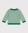 Babies' jumper in a wool and cotton knit JARDIN green/AVALANCHE