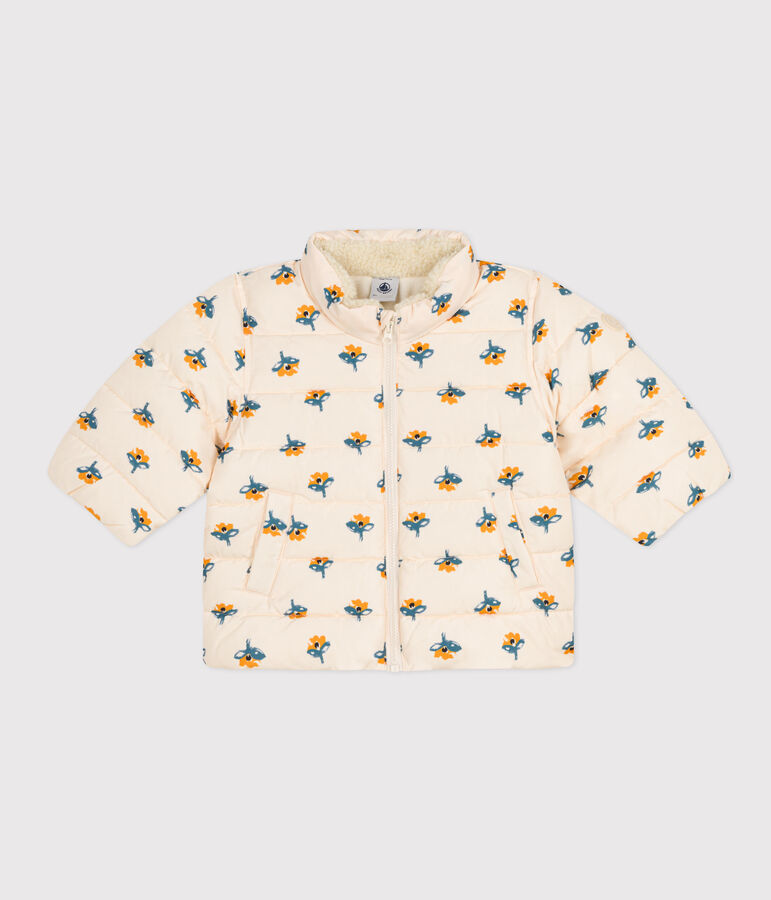 Babies' Patterned Puffer Jacket with Retractable Hood AVALANCHE white/MULTICO