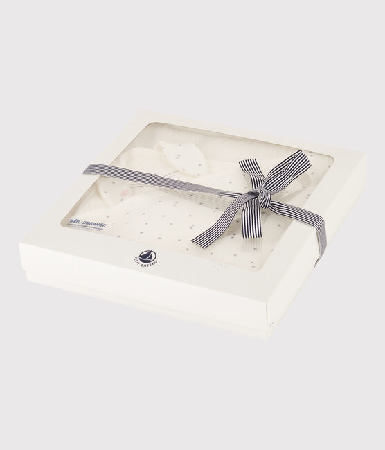 Cotton Bath Wrap and Comforter MARSHMALLOW white/GRIS grey
