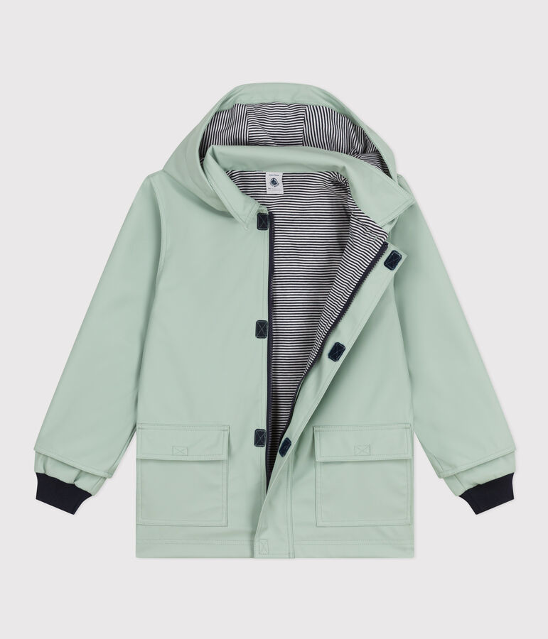 Children's unisex iconic recycled raincoat green