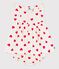 Babies' cotton baby dress with bloomers, printed with hearts Ecru/red