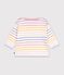 Babies' cotton Breton top white/multicolor