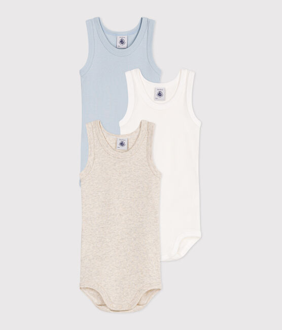 Babies' sleeveless plain cotton bodysuits - 3-Pack variante 1