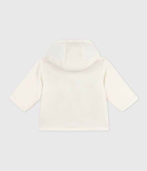 Babies' padded jacket in embroidered velour with a pinstriped lining MILK Ecru
