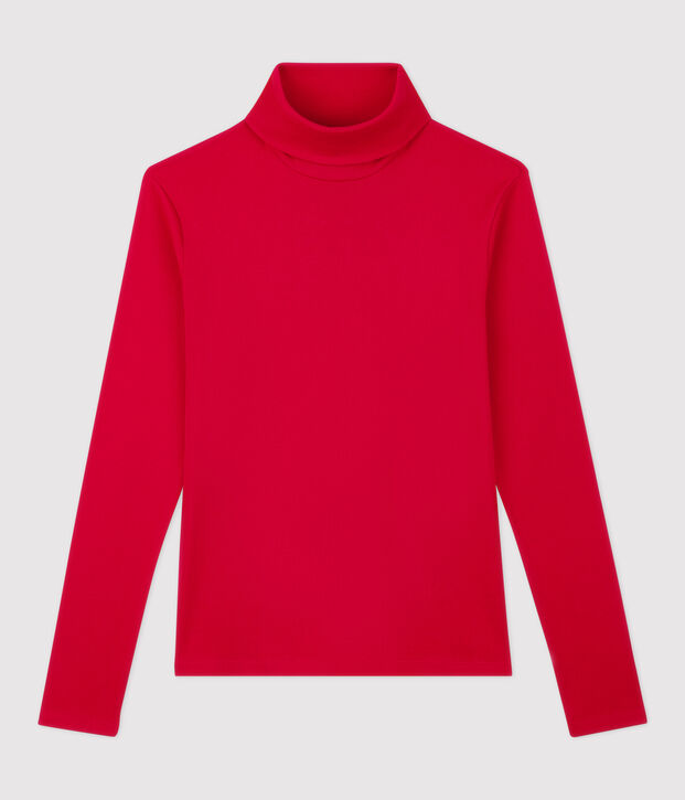 Women's Iconic Cotton Polo Neck red