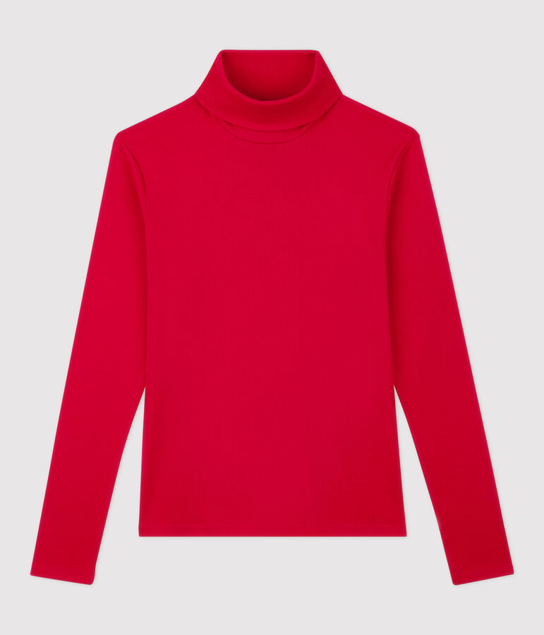 Women's Iconic Cotton Polo Neck red