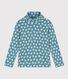 Girls' floral print cotton polo neck