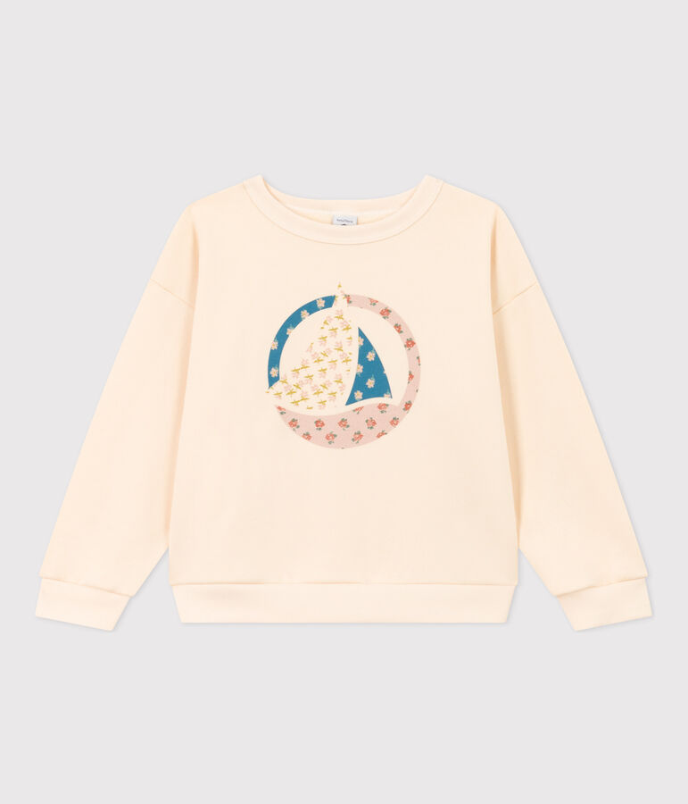 Girls' fleece sweatshirt AVALANCHE Ecru