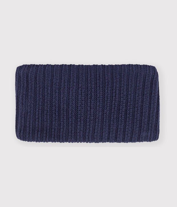 Babies' plain fleece-lined knitted snood SMOKING