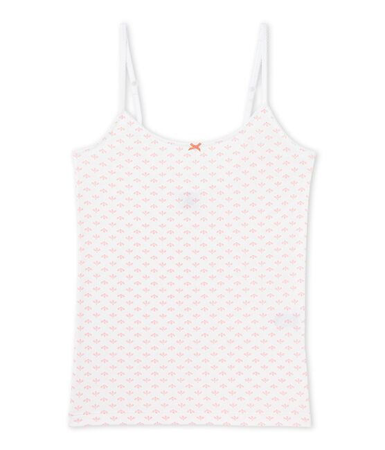T-shirtnage girl's print strap vest ECUME white/VENUS pink/MULTICO