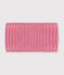 Babies' plain fleece-lined knitted snood pink