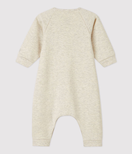 Babies' Organic Cotton Fleece Jumpsuit MONTELIMAR CHINE beige