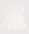 Babies' dress in broderie anglaise with short sleeves and a hearts motif MARSHMALLOW white