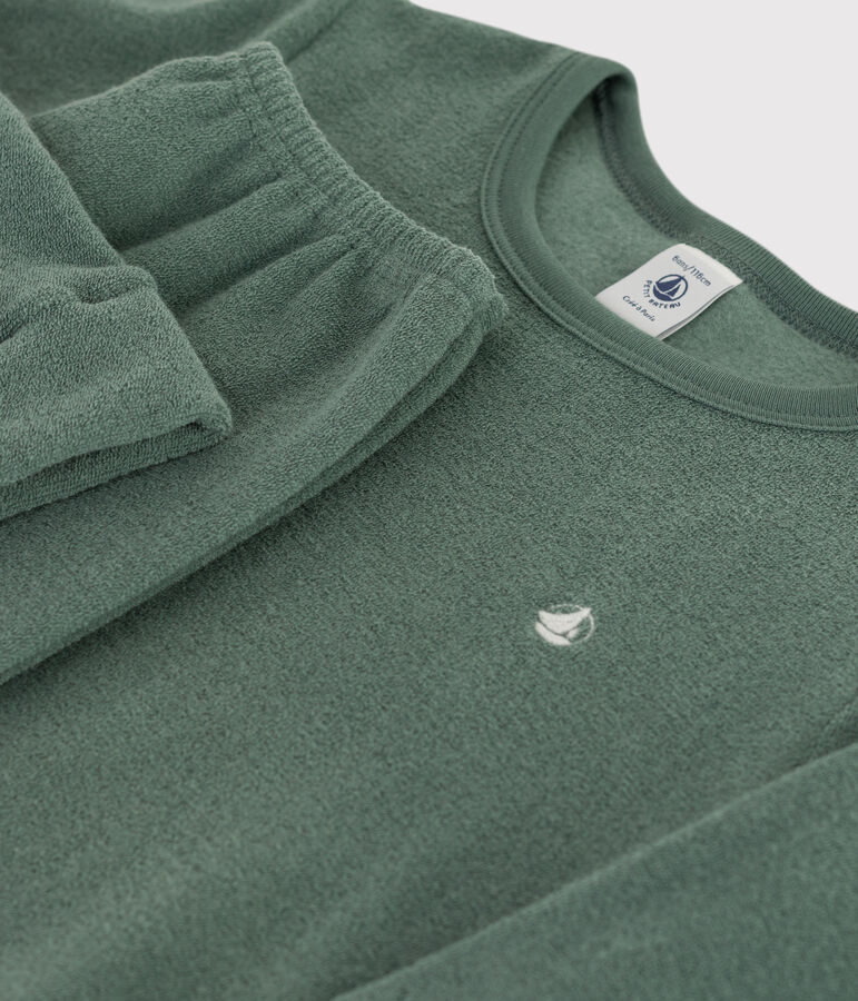Children's Unisex Brushed Terry Pyjamas green
