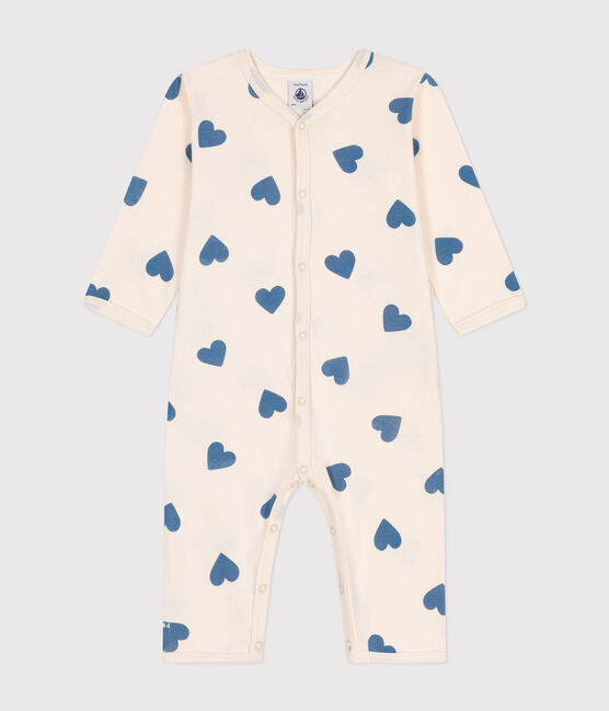 Babies' printed cotton footless pyjama suit AVALANCHE blue/BEACH