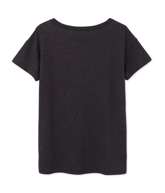 Women's maxi T-shirt in mottled extra-fine tube knit CITY CHINE grey