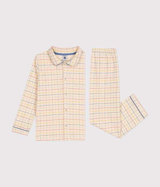Children's check print cotton pyjamas AVALANCHE white/MULTICO