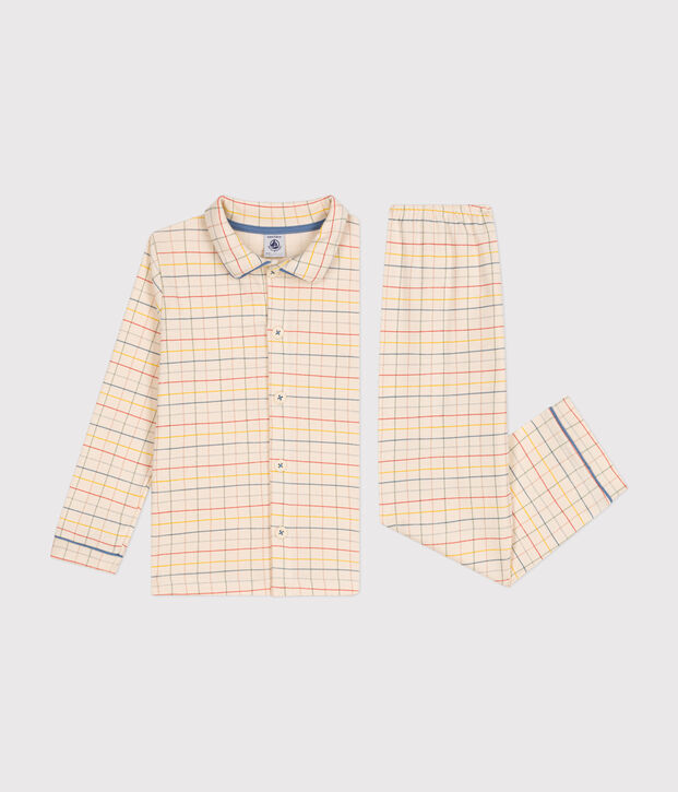 Children's check print cotton pyjamas Ecru/multicolor