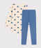 Children's heart print brushed fleece nightdress BEACH blue/AVALANCHE