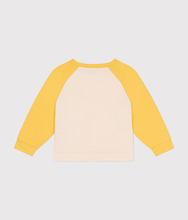 Children's Lightweight Fleece Sweatshirt Ecru/yellow