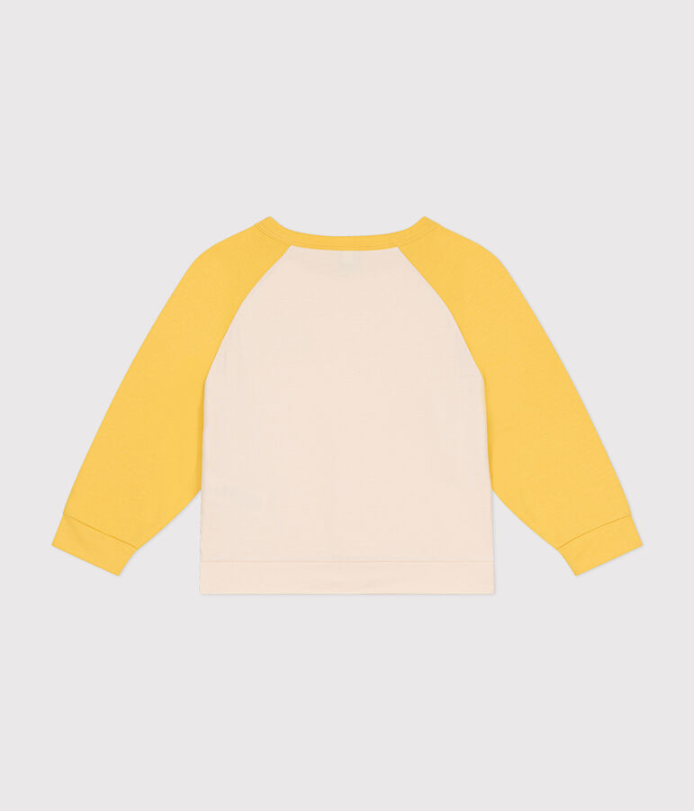 Children's Lightweight Fleece Sweatshirt Ecru/yellow