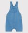 Babies' Organic Light Denim Dungaree Shorts DENIM CLAIR blue