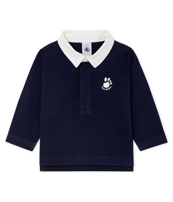 Baby Boys' Long-Sleeved Polo Shirt SMOKING blue