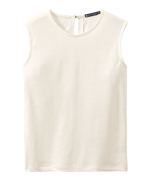 Women's linen sleeveless top white