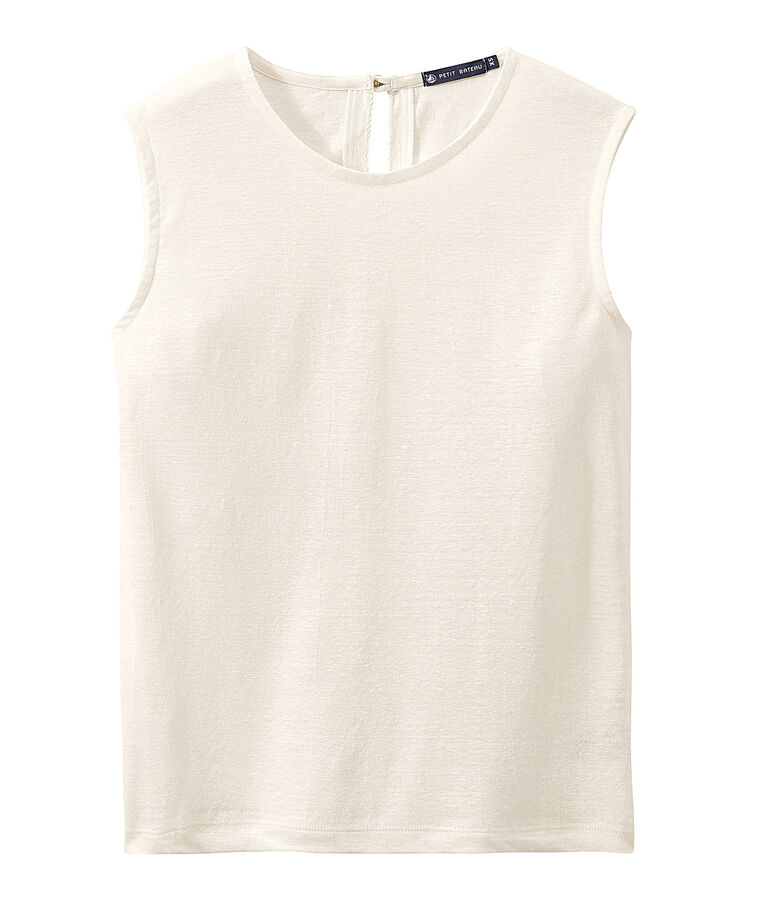 Women's linen sleeveless top white