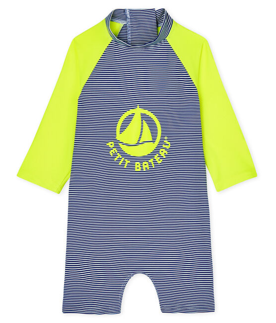 Unisex Eco-Friendly Full Body Swimsuit SURF blue/MARSHMALLOW white