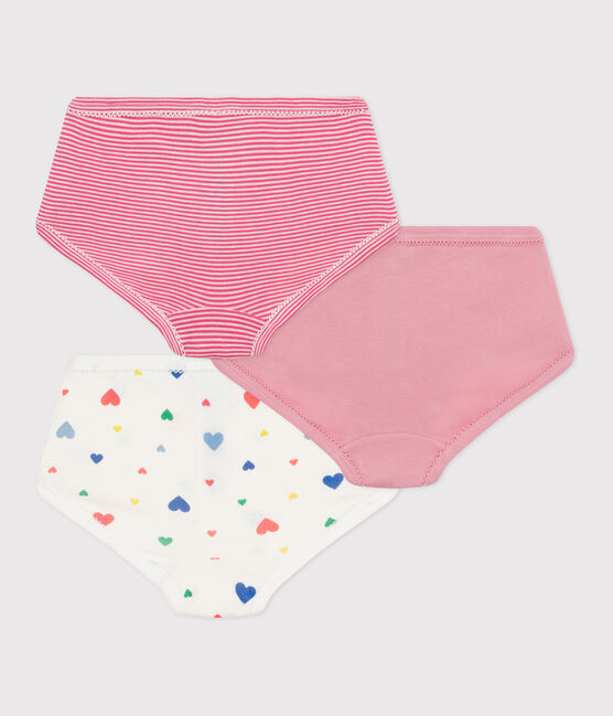 Pack of children's high-waisted heart-print cotton pants variante 1