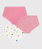 Pack of children's high-waisted heart-print cotton pants variante 1