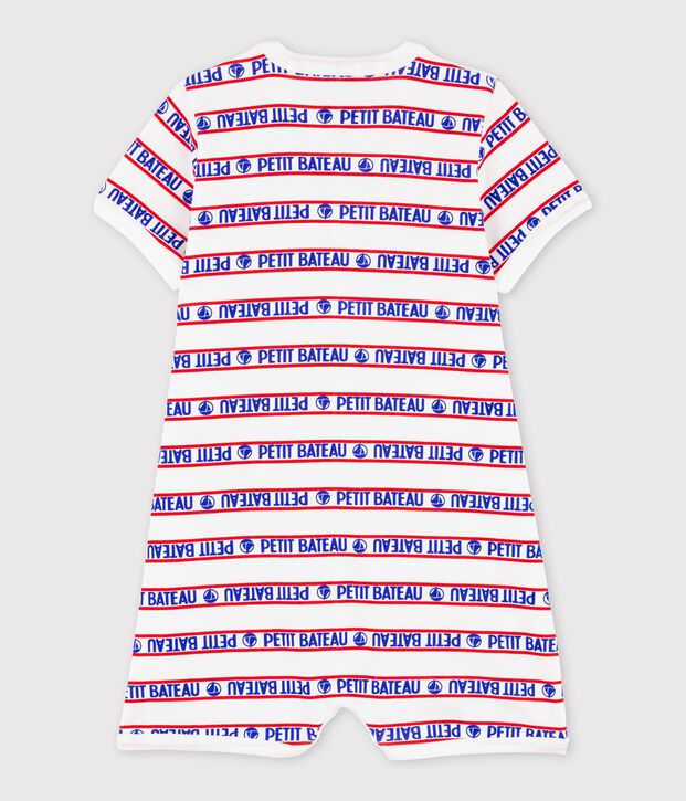 Babies' Petit Bateau Cotton Shortie white/red/multicolor