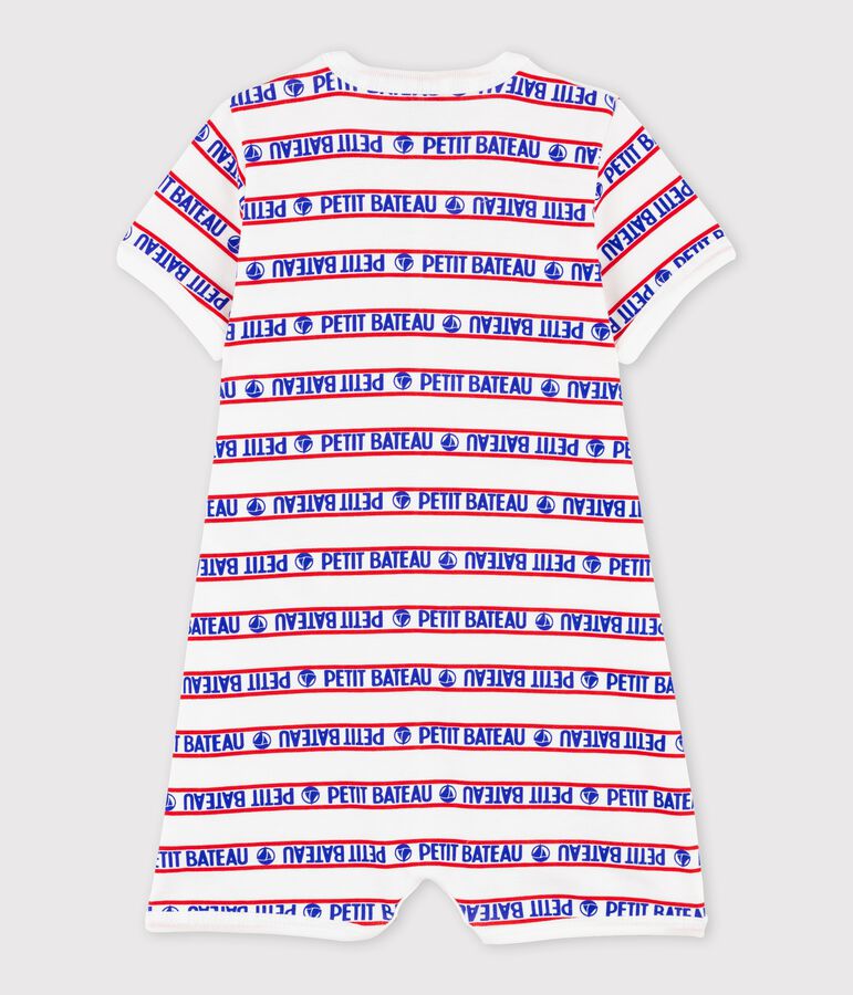Babies' Petit Bateau Cotton Shortie white/red/multicolor
