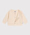 Babies' quilted tube knit baseball jacket AVALANCHE Ecru